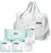 Suavinex, Baby-Trolley mit Kosmetik: Gel Shampoo Syndet 300 ml + Feuchtigkeitsspendende Lotion 300 ml + Salbe 75 ml + Baby Cologne 100 ml + Tücher 72 Stück Mint
