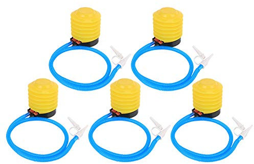 RiToEasysports Fußpumpe 5PCS 4,5 Zoll tragbare Kunststoffbalg Fußpumpe mit Schlauch für Yoga Ball Hochzeitsfeste Ballon (gelb)