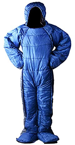 Gaorui Mumienschlafsack - Humanoid, Outdoor & Indoor, tragbar, ultraleicht, warm, winddicht, Erwachsene (Blau, L)