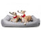 4L Textil Koko Wasserabweisendes Hundebett große Hunde Hundekorb Bezug abnehmbar und waschbar Hundekissen Hundekörbchen Grau (120x100 cm, Grau)