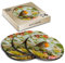 4 x Eco Boxed Cork Coasters - Cute Red Robin Bird Garden Winter Drink Cup Mug Glass Table Mat #14318
