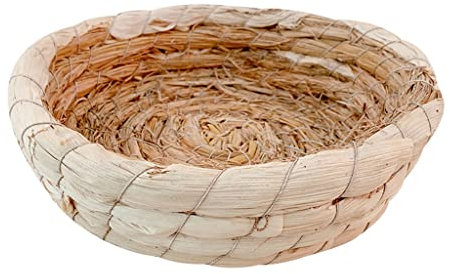 Casa del conejito Conejito de hierba cama, colchoneta de césped portátil Hecho a mano con protección de paja natural Ropa de cama Nido S for conejo Guinea Pig Hamster Gerbil Chinchilla Ratones Cama de