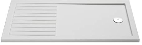 nuie NSR1780 Trays Modern Bathroom Slip Resistant Walk in Shower Tray, 800mm x 1700mm, Matt White