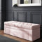 R&M Furnishers Duke Ottoman storage Box - Plush Velvet Storage ottoman with fabric buttons- Ottoman Footstool with Storage - Chesterfield Upholstered Coffee Table- end of bed storage bench Pink