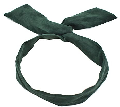 Anawakia Serre-tête vintage avec nœud pour cheveux, Bandeau Fil de Fer, Bandeaux Cheveux Femme Couleur Fil Flexible Headbands Accessoires pour Cheveux Bande (Vert foncé)