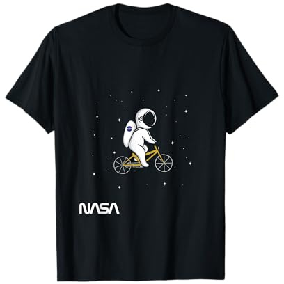NASA Astronaut fährt Fahrrad Worm Logo T-Shirt