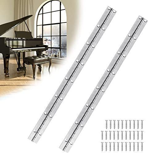ANTHYTA 2 Stück Stangenscharnier Anschweißband Piano Scharnier Klavierband Kabinenscharnier Schwerlast Möbelscharnier Metall Schneidbar Scharnier Türscharnier Stangenscharnier für Klaviere 25 * 375mm