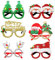 HONGECB 6 Stück Weihnachtsbrillen, Weihnachten Brillen Rahmen, Weihnachtsbrille, Partybrillen für Deko Weihnachten, Weihnachtskostüm Party Dekoration, für Kinder Erwachsene