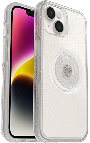 OtterBox Otter + POP Symmetry Clear Series für iPhone 14 & iPhone 13 – Stardust Pop (transparent/glitzernd)