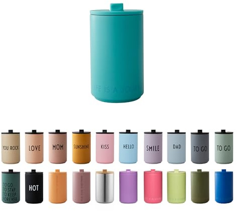 Design Letters Thermobecher | Thermobecher kaffee to go | Kaffeebecher To Go aus Edelstahl doppelwandig isoliert, auslaufsicher | Geschenke für frauen, Männer | Travel mug | 350 ml