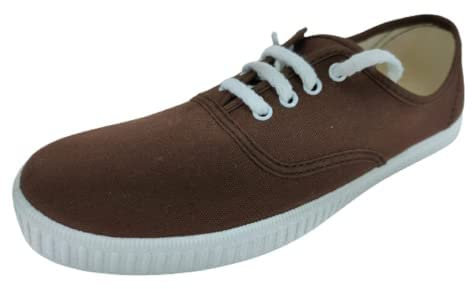 Kiruz - Zapatillas de Lona - Alpargatas - Bambas de Lona Mujer - Zapatos Verano - Zapatillas con cordón - 35, Marrón
