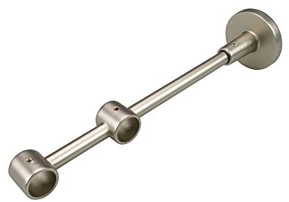 Ourdeco Träger für Gardinenstangen 20 cm zweiläufig Landhaus, ø 16 mm, 1 Stk chrom matt