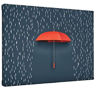 Roter Regenschirm im Regen, bedruckte Heimdekoration, randloses Gemälde, 20,3 x 30,5 cm, moderne abstrakte Kunstwerke, Wohnzimmer, Schlafzimmer, Büro, Küche, Wanddekoration, gerahmtes Gemälde.
