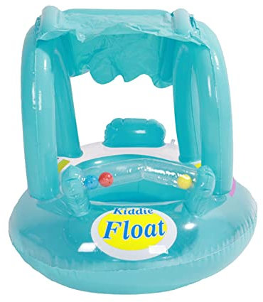 Piscine pour tout-petits - Bouée de natation pour nouveau-né - Sans rabat - Avec toit pare-soleil - Flotteur gonflable pour tout-petits avec bras - Pour tout-petits