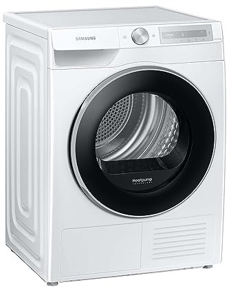 Samsung Wärmepumpentrockner, 8 kg, Wäschetrockner mit Simple Control-Bedienkonzept, Hygiene+ Programm, Knitterschutz, AirWash, Optimal Dry, Weiß/Schwarz, DV8GA6225LH/S2