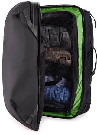 COR Surf Travel Rucksack, Carry-On Rucksack in zulässiger Handgepäckgröße, wasserfeste Reißverschlüsse, Geheimfächer, ergonomische Schultergurte, Laptop-Rucksack - The Island Hopper, 40L, Schwarz
