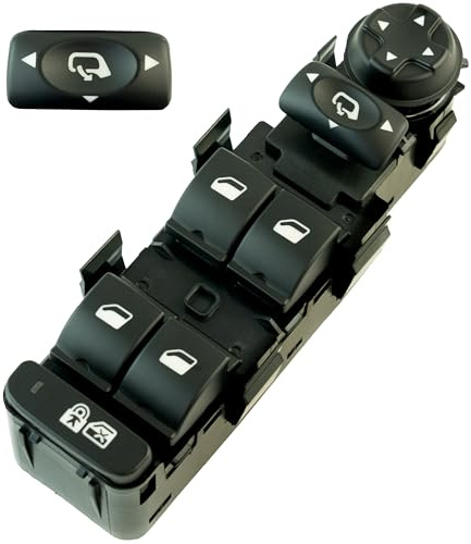 Botones elevalunas compatible para Citroen C4 (2), C5, Peugeot 308, 508, 3008, 5008 (2008-2017) interruptor elevalunas delantero izquierdo (conductor) CON retrovisores abatibles | 96650621ZD | 6490X6
