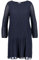 Samoon Damen Leicht ausgestelltes Plisseekleid Langarm, elastischer Ärmelsaum unifarben knieumspielend Navy 52