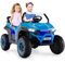 GYMAX Kids Electric UTV, 2-Seater 12V Battery Powered Toy Car with Remote Control, Lights, Bluetooth, MP3, USB, FM, High/Low Speed & Suspension Spring, Children Ride on Car for 3-8 Years Old (Blue)