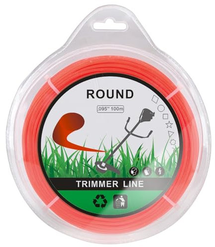 Savior String Trimmer Line 2.4mm x 100m Universal Strimmer Wire 2.4mm Strimmer Line Round Nylon Grass Strimmer Cord for Park Garden Field Lawn, 2.4mm (0.095) x 100m Round
