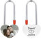 AOTXOXTOA Cadenas de pont personnalisé à gravure de cœur Photo Amoureux Aluminium Mémorial Date Nom Anniversaire Saint-Valentin Cadeau pour elle et lui