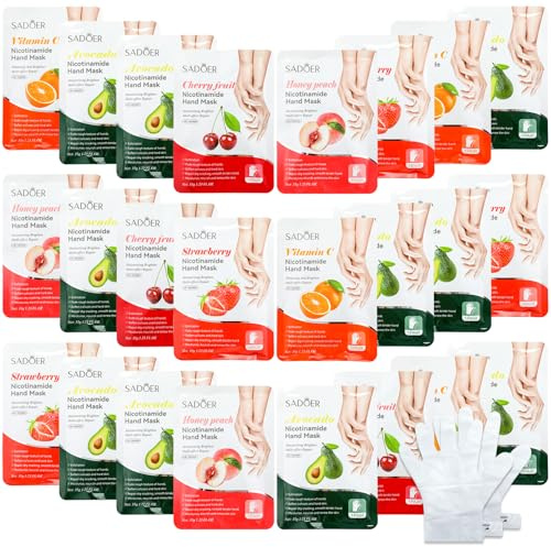 Swiffen 24 Pcs Fruits Beauty Hand Mask Bulk for Women Girl Sister