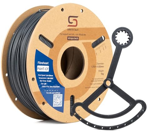 Siraya Tech Fibreheart PPA-CF 3D-Druckfilament: Kohlefaser-Nylon in Industriequalität, überlegene Festigkeit und Hitzebeständigkeit PAHT-CF (1 kg, Schwarz)
