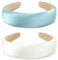 SXQLYH Lot de 2 serre-têtes rembourrés en satin de couleur métallisée - Magnifiques bandeaux pour femme et fille (bleu + blanc)