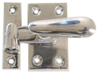 VAN DYKE'S RESTORERS Solid Brass Casement Latch with Lever Handle for Doors and Windows – Antique or Polished Brass, Polished Nickel, or Bronze Finish, Includes Mounting Hardware