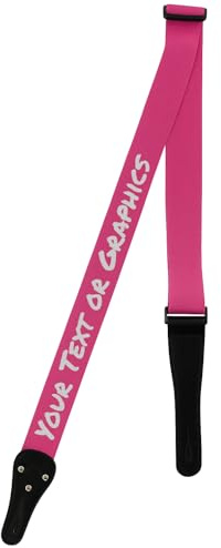 Pictogogo Premium Personalisierter Gitarrengurt – Wählen Sie Text oder Grafik, Farbe & Schriftart, 100% EU-Herstellung, Recyceltes Leder & Plektrumhalter. Bedruckter Gitarrengurt