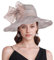 MK MATT KEELY Chapeau Femme Mariage Casquette de Soleil en Organza avec Amovible Bowknot pour Derby Church Baptism Dress Tea Party,Rose charnu