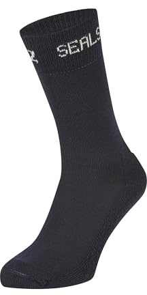 SEALSKINZ Suffield Solo Unisex-Socke aus Merinowolle, Marineblau, M