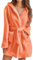Bademantel Damen Baumwolle - Shorty Pyjama Damen Baumwolle Morgenmantel Mit Gürtel Bademäntel Warme Nachthemd Leicht Flauschig Loungewear Mit Taschen Negligee Loose Bequeme Sleepshirt-Nachtwäsche