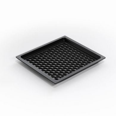 AMT Gastroguss Gastronorm - Behälter flach GN 2/3 mit BBQ-Boden, Nicht-Induktion, 35,4 cm x 32,5 cm, 2 cm hoch, ohne Griffe, Lotan® Antihaft-Veredelung, AMZN-23733-BBQ