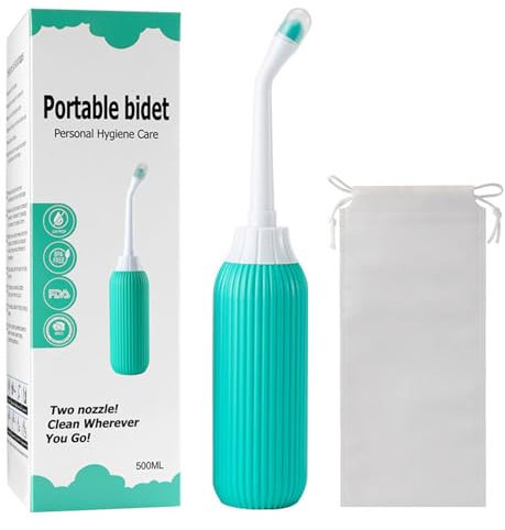 Brigtviee Peri Bottles for Postpartum Care, Upside Down Perineal Wash Bottle, Travel Portbable Bidet Bottle for Personal Cleaning, Perineal Spray Douche Bottles for Women, 16.9oz/500ml,Green