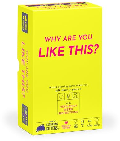 Exploding Kittens Presents: Why Are You Like This? Card & Board Game - A Silly Guessing Game of Talking, Drawing & Gesturing - Fun Party Game for Adults, Teens & Date Nights - 2+ Players, Ages 14+