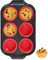 Toptrend Muffinform Silikon mit Metallrahmen, Muffin Backblech 31 x 18 cm, beschichtet, Standardgröße, Cupcake Formen, Muffinblech für 6 Muffins, Rot