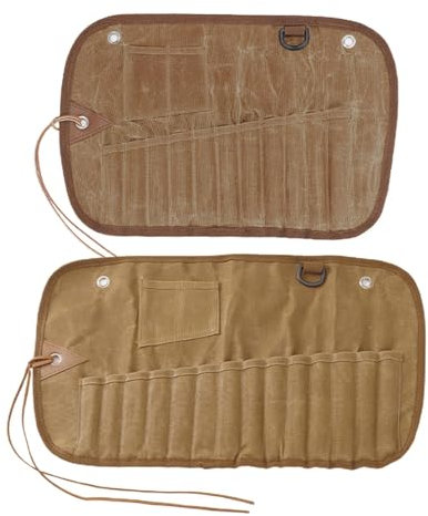 Pochette à ustensiles | Étui à ustensiles réutilisable | Pochette de rangement pour argenterie | Rangement de vaisselle d'extérieur | Sac à ustensiles suspendu | Conçu pour économiser de l'espace pour