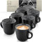 SÄNGER Sydney | Kaffeebecher 6 Personen, Steingut Kaffeetassen Set 6er, Tassen Set Teetasse Set spülmaschinenfest mikrowellenfest, Coffee Mug multifunktional dunkel grau 430 ml | VALUE COLLECTION