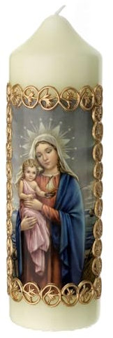 Kerze Maria und Jesuskind mit Rahmen, 165x50 mm