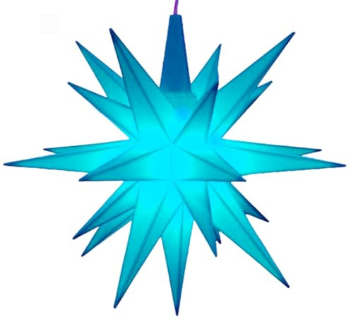 Herrnhuter Stern 13 cm - innen - Blau: Hängeschmuck - Kunststoff - Weihnachten - Traditioneller Weihnachtsstern