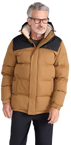 Mountain Warehouse Snow Borg Lined Mens Padded Jacket - Thermal tested -40°C & Water-resistant Coat in Rip Stop Fabric - Spring Summer, Outdoors, Travelling Tan 4XL