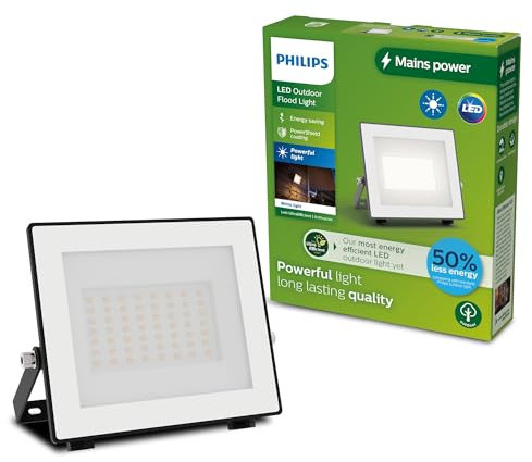 Philips Lois ultraeffizienter Flutlichtstrahler für den Außenbereich ohne Sensor, 14 Watt, 3000K weißes Licht, Anthrazit