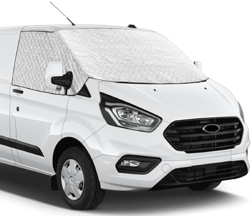 CICMOD Windschutzscheibe Abdeckung für F ord Transit Custom Tourneo Custom, Frontscheibe Abdeckung Fenster Abdeckung Sonnenschutz Wohnmobil Thermomatten Anti Frost Ice Staub