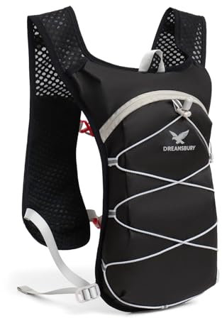 Dreamsbury Hydration Running Vest for Men & Women – Adjustable Reflective Vest with Phone Holder and Storage – Lightweight Unisex Durable Gear Pockets – Ideal for Cycling, Hiking, Trail & Marathons