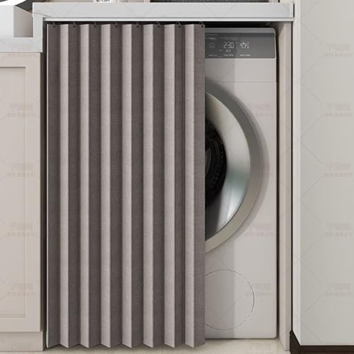 Schrankvorhänge Für Küche, Kleiderschrank,Staubdichter Vorhang Für Regale,Türvorhänge Im Akkordeon-Stil Für Türen,Waschmaschine-Vorhang Für,Falttüren Für Schränke Ohne Tür A,W100×H80CM