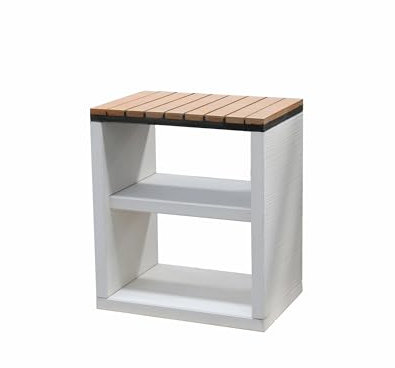 MAESTRO FERRETERO Movelar NOLA Grillbank für vorgefertigten Baustellen, weiß, feuerfest, 70 x 47 x 47 cm, für den Außenbereich