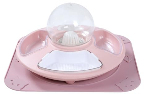 Gamelle à gazon pour chat, gamelle d'eau pour animaux domestiques, recharge d'eau automatique, avec base antidérapante, facile à nettoyer et à entretenir, 35 x 9 cm, rose, pour chatons