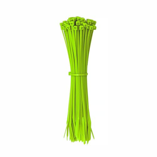 ERKO Fascette plastica verde chiaro verde lime 200 x 3,6 mm 100 pezzi, per etichettatura, giardinaggio, decorazione, corte