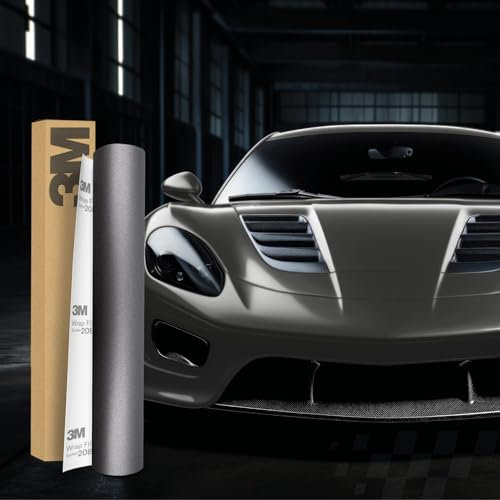 3M 2080 Car Wrapping Folie 30x152cm Selbstklebende Autofolie für Auto Motorrad Boot 3D Lackschutzfolie mit Luftkanälen zum Folieren (M261 Matte Dark Gray)